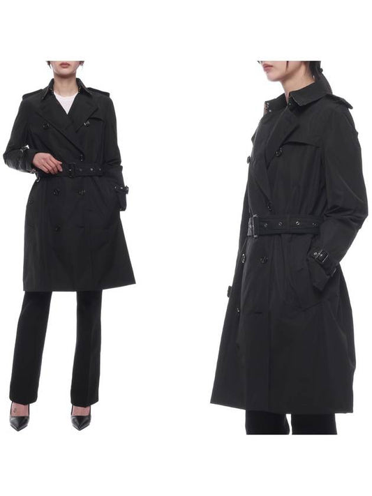 Mid-Length Lightweight Kensington Trench Coat Black - BURBERRY - BALAAN 2