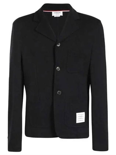 Grosgrain Loop Button Knit Jacket Navy - THOM BROWNE - BALAAN 2