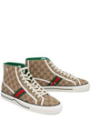 Tennis 1977 GG Canvas High-Top Sneakers Beige - GUCCI - BALAAN 3