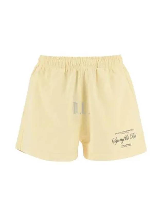 Script Logo Cotton Shorts Light Yellow - SPORTY & RICH - BALAAN 2