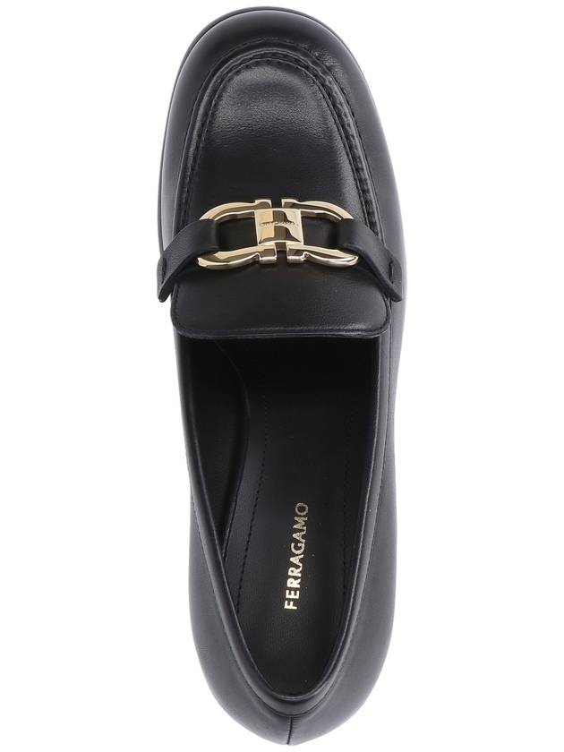 Gancini Ornament Heel Loafer Black - SALVATORE FERRAGAMO - BALAAN 6