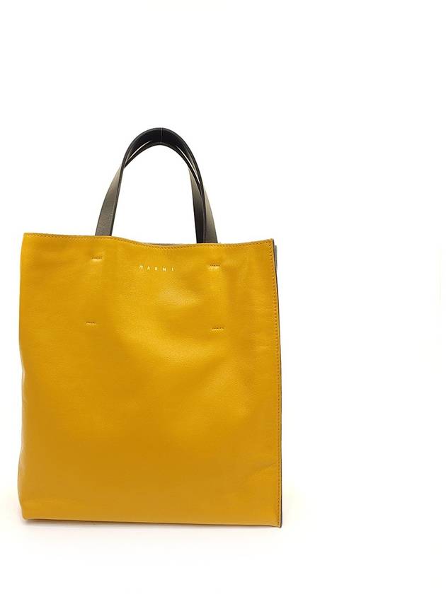 Women's Museo North South Shopping Tote Bag Yellow Green SHMP0018U1 - MARNI - BALAAN 1