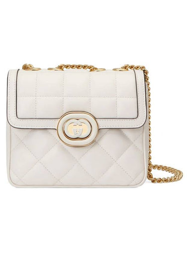 Women's Deco Mini Quilted Leather Shoulder Bag White - GUCCI - BALAAN 1