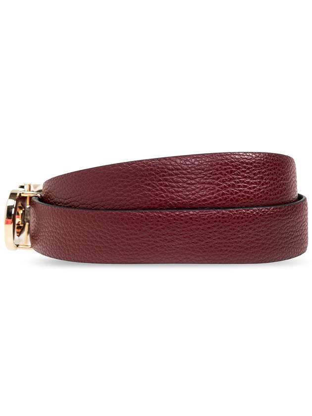 FERRAGAMO Leather Belt, Women's, Burgundy - SALVATORE FERRAGAMO - BALAAN 3