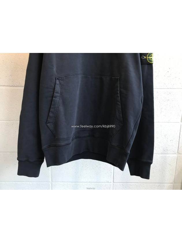 Wappen Patch Garment Dyed Hoodie Navy - STONE ISLAND - BALAAN 4