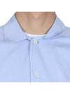 Poplin Long Sleeve Shirt Blue - TEKLA - 11