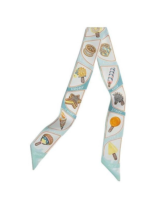 Funny Ice Cream Twilly Scarf Aqua - HERMES - BALAAN 2