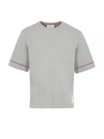 Cotton Rugby Short Sleeve T-Shirt Grey - THOM BROWNE - BALAAN 2