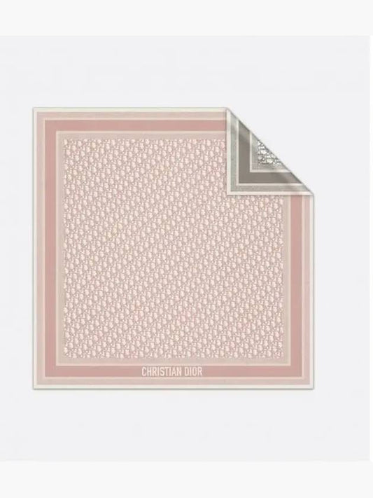 Oblique Twin Square Silk Twill Scarf Rose Grey - DIOR - BALAAN 2