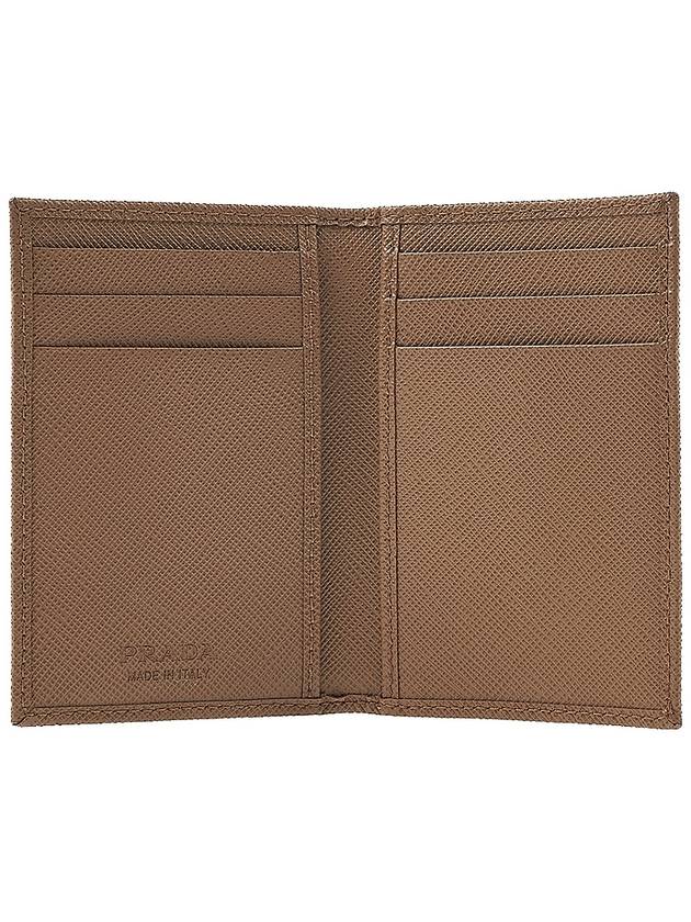 Saffiano Triangular Logo Flap Card Wallet Caramel - PRADA - BALAAN 11