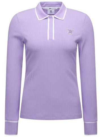 WOMEN COLLAR POINT RIBBED LONG T SHIRT - ANEWGOLF - BALAAN 1