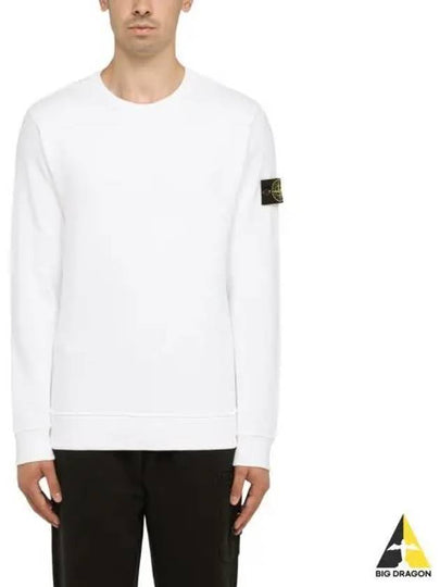 Brushed Cotton Fleece Garment Dyed Crewneck Sweatshirt White - STONE ISLAND - BALAAN 2