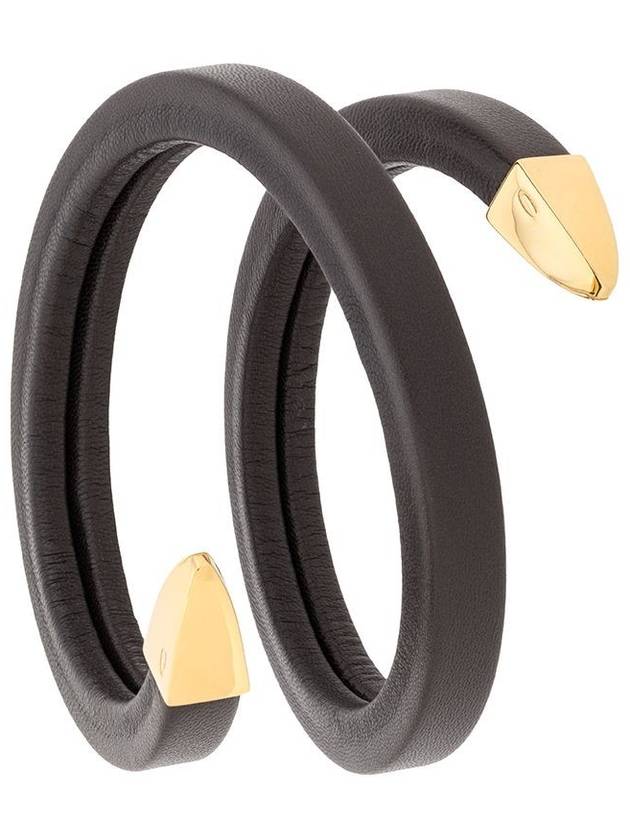 Spiral Leather Bracelet Brown - BOTTEGA VENETA - BALAAN 2