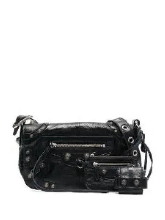 Zipper Stud Arena Lambskin Shoulder Bag Black - BALENCIAGA - BALAAN 2