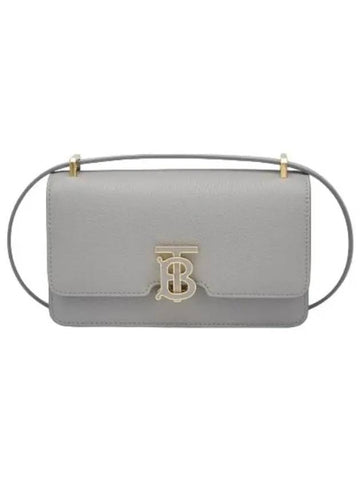 Grain leather shoulder bag gray - BURBERRY - BALAAN 1