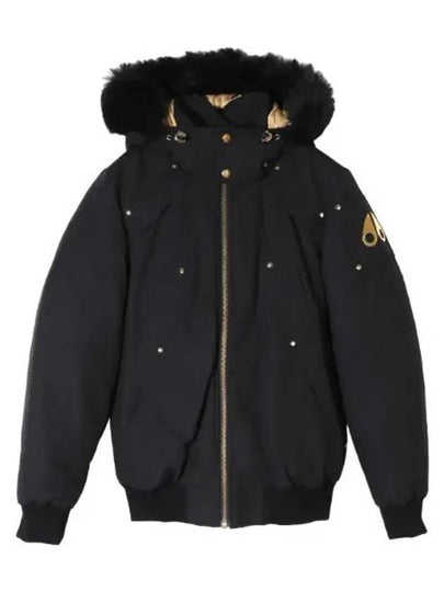 Gold Ballistic Bomber Jacket Black Fox Fur Black - MOOSE KNUCKLES - BALAAN 2