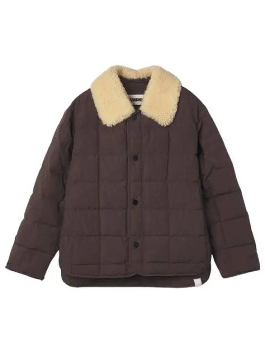 Shearling down jacket brown jumper - JIL SANDER - BALAAN 1