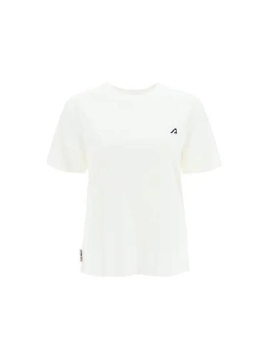 Iconic Logo Patch Short Sleeve T-Shirt White - AUTRY - BALAAN 1