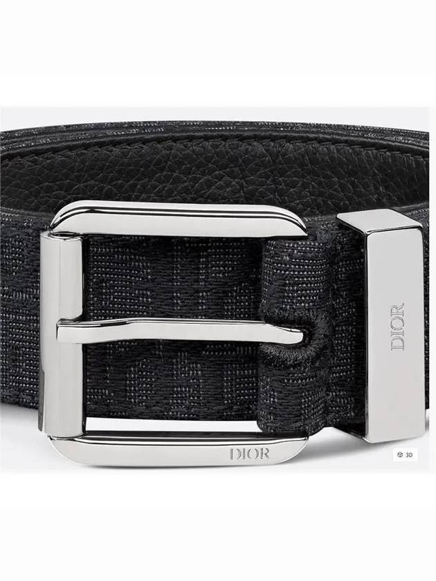 Logo Jacquard Leather Belt Black - DIOR - BALAAN 5