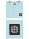 Logo Patch Short Sleeve T-Shirt Light Blue - STONE ISLAND - BALAAN 6