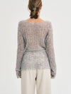 Mohair Seethrough Rib Wool Knit Gray - SORRY TOO MUCH LOVE - BALAAN 4