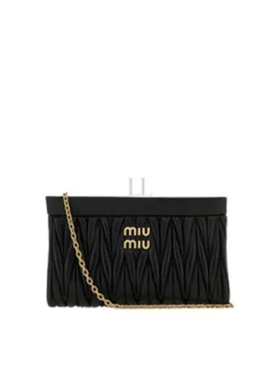 Matelasse Nappa Leather Clutch Bag Black - MIU MIU - BALAAN 2