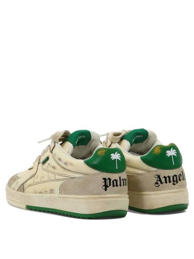 Men's University Low Top Sneakers White Green - PALM ANGELS - BALAAN 4