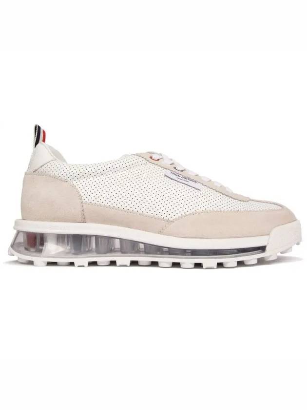 Women Vitello Calf Tech Runner Clear Sole Low Top Sneakers White - THOM BROWNE - BALAAN 2