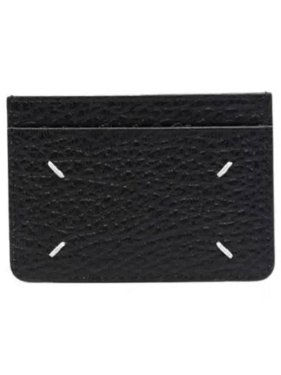 Grain Leather Stitch Card Wallet Black - MAISON MARGIELA - BALAAN 2