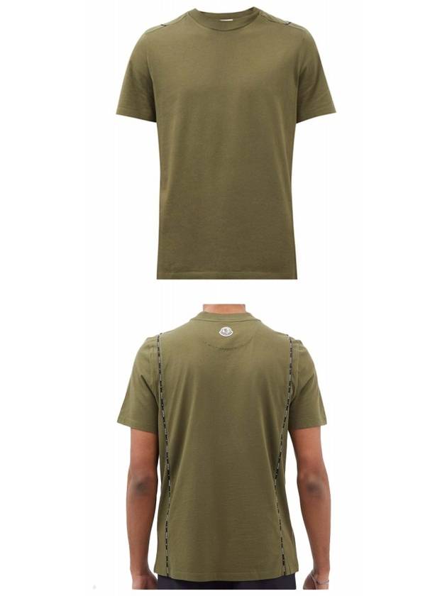 Logo Patch Round Neck Cotton Short Sleeve T-Shirt Khaki - MONCLER - BALAAN 5