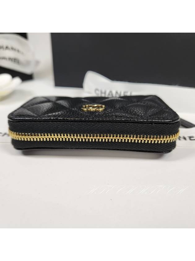 Classic Zipped Coin Purse Grained Calfskin & Gold Black - CHANEL - BALAAN 6