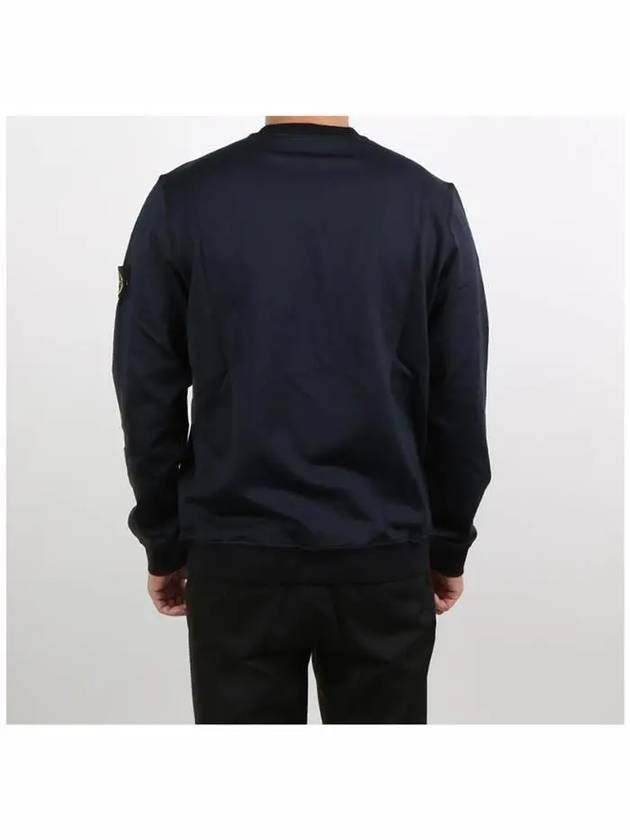 Men's Wappen Patch Round Cotton Nylon Fleece Sweatshirt Navy - STONE ISLAND - BALAAN 5