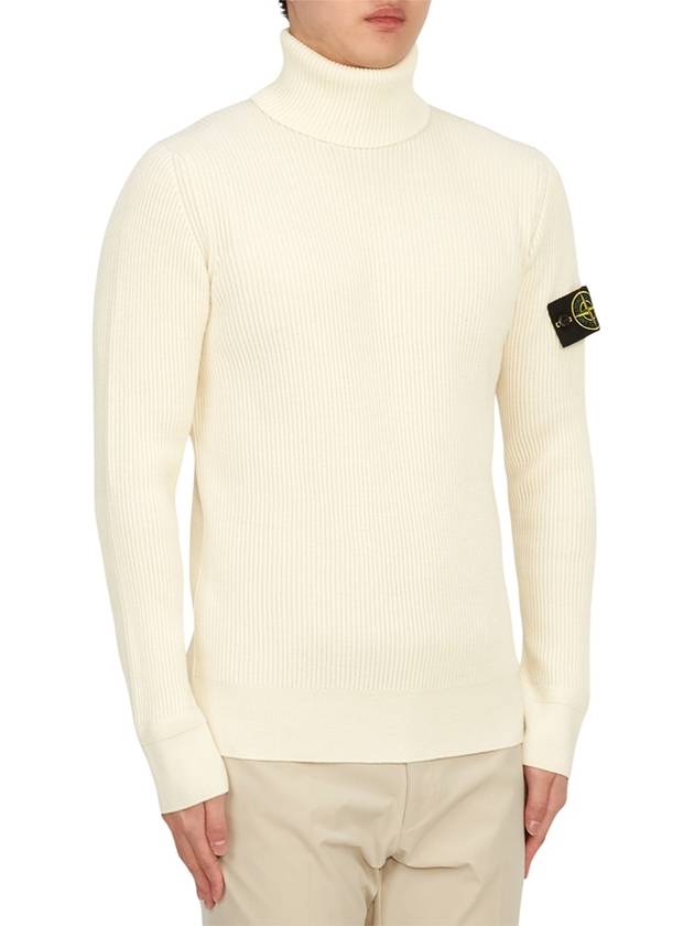 Men's Logo Patch Turtleneck White - STONE ISLAND - BALAAN 4