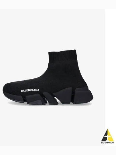 Women's Speed 2 0 Recycled Knit High Top Sneakers Black - BALENCIAGA - BALAAN 2