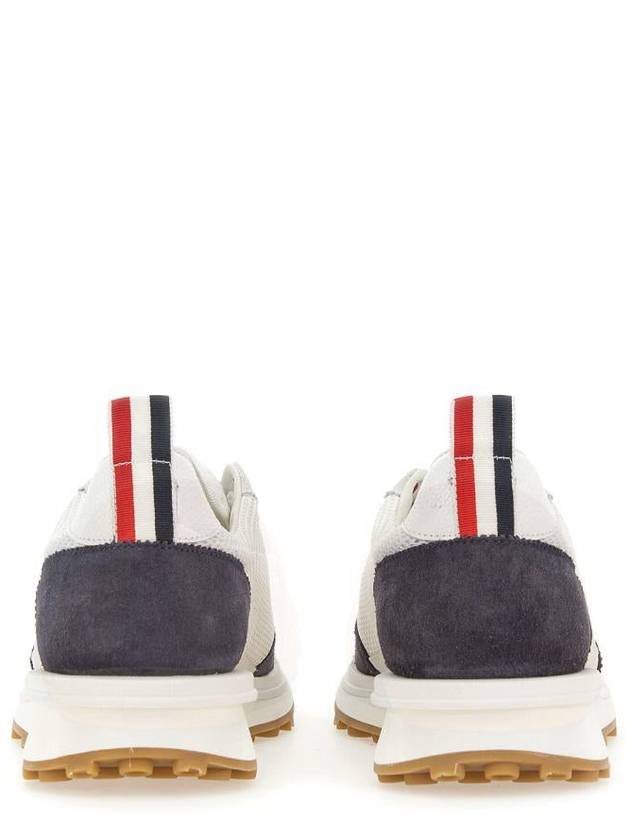 Fine Kid Suede Tech Runner Sneaker Navy - THOM BROWNE - BALAAN 4