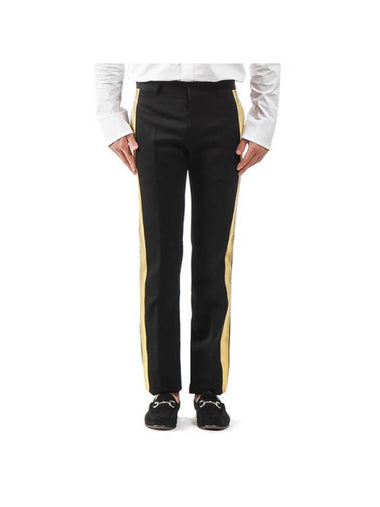 Men's Leg Straight Pants Black Yellow - ALEXANDER MCQUEEN - BALAAN 1