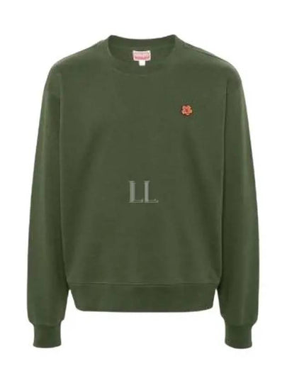 Boke Flower Embroidery Crew Neck Cotton Sweatshirt Green - KENZO - BALAAN 2