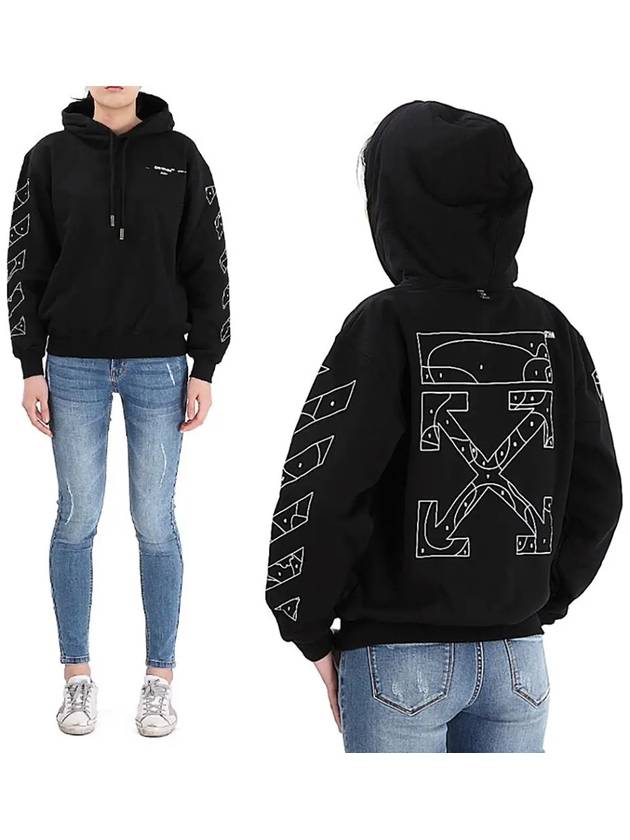 Women s Hoodie Arrow Black OWBB032 - OFF WHITE - BALAAN 3