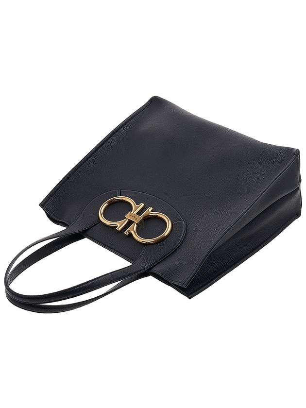 Maxi Gancio Tote Bag Black - SALVATORE FERRAGAMO - BALAAN 5