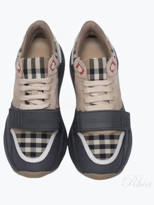 Ramsley Vintage Check Low Top Sneakers Grey Beige - BURBERRY - BALAAN 2