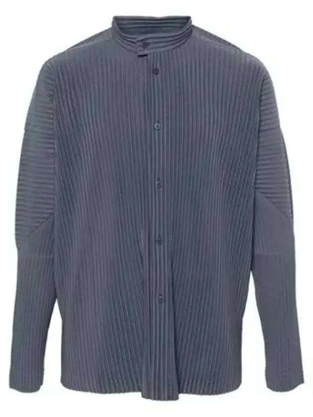 Pleated Stand Up Collar Long Sleeve Shirt Grey - ISSEY MIYAKE - BALAAN 2