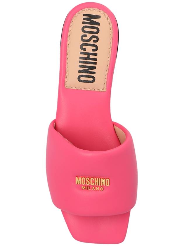 Moschino Leather Slides, Women's, Pink - MOSCHINO - BALAAN 6