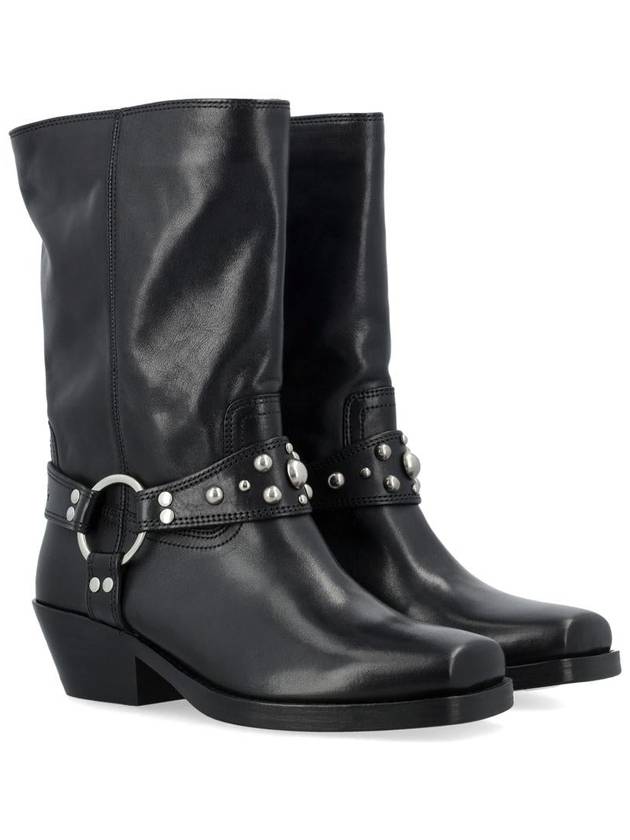 Antya Buckle Middle Boots Black - ISABEL MARANT - BALAAN 3