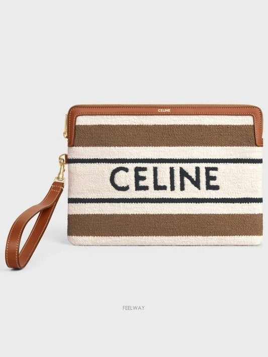 Small Strap Striped Textile With Celine Jacquard Pouch Bag - CELINE - BALAAN 2