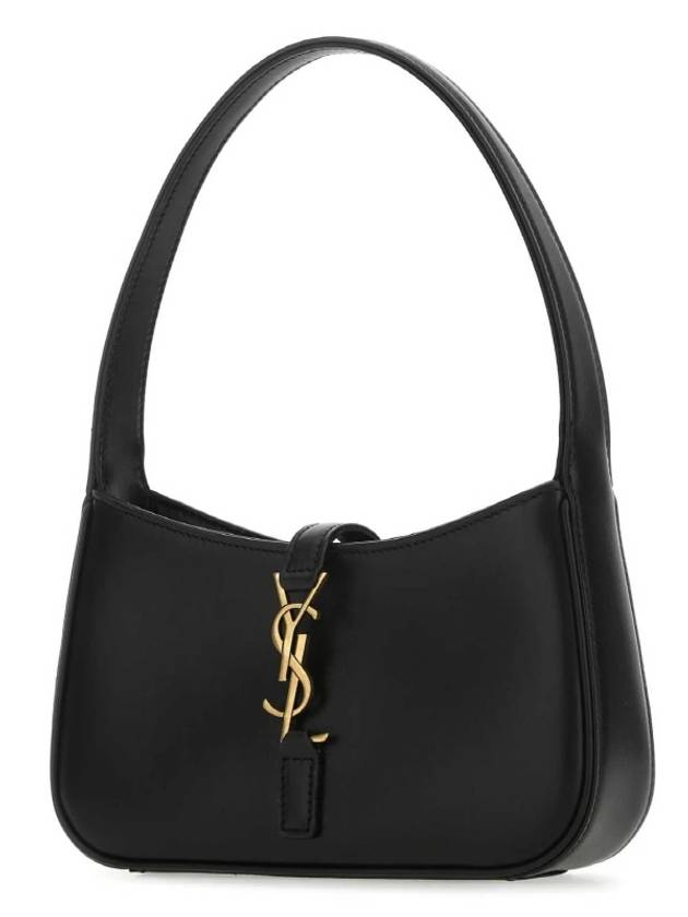 LE 5A 7 Small Smooth Leather Hobo Shoulder Bag Black - SAINT LAURENT - BALAAN 3