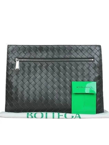 603432 Khaki color wild classic woven document case clutch - BOTTEGA VENETA - BALAAN 1