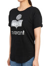 Koldi Linen Short Sleeve T-Shirt Black - ISABEL MARANT ETOILE - BALAAN 3