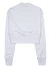 Logo Print Crop Sweatshirt White - BALMAIN - BALAAN 3