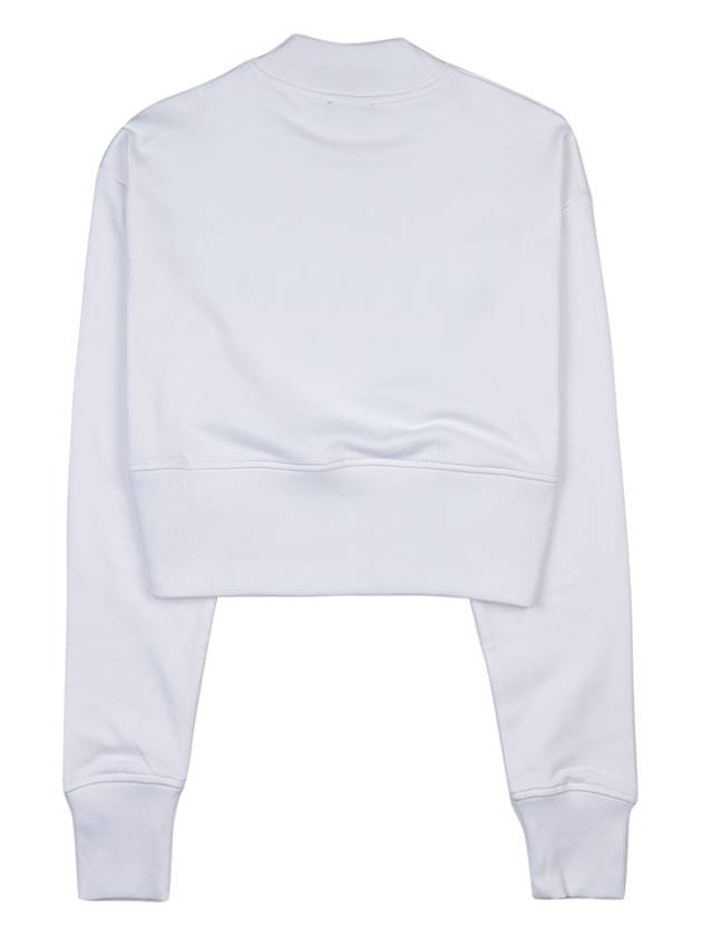 Logo Print Crop Sweatshirt White - BALMAIN - BALAAN 3