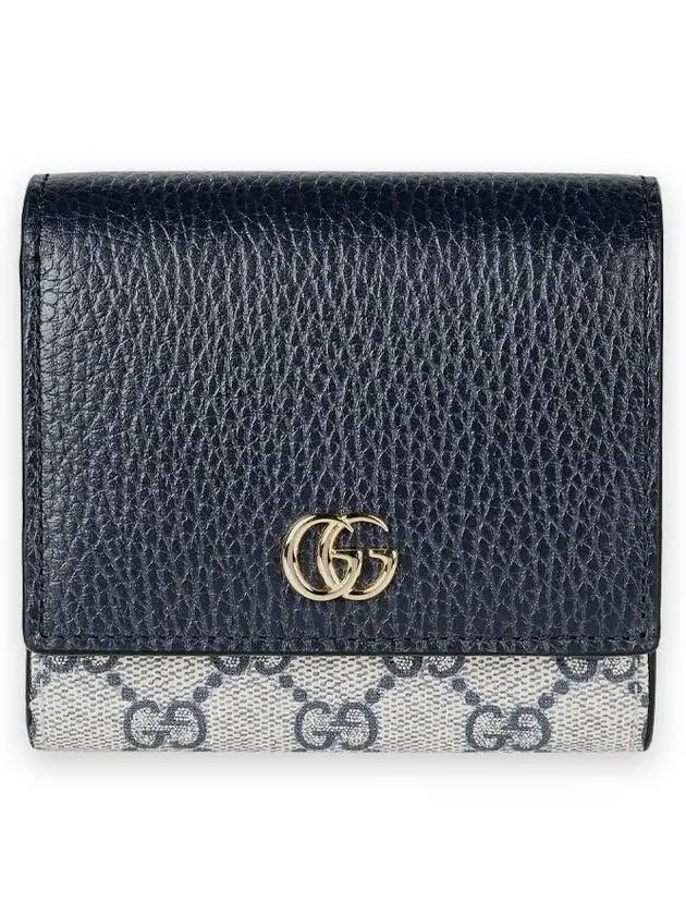 GG Marmont Medium Leather Card Wallet Blue - GUCCI - BALAAN 3